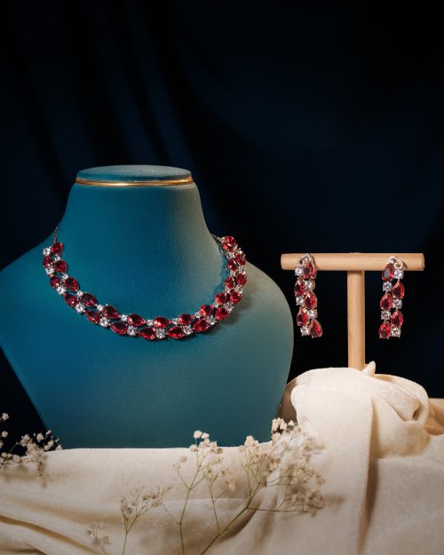 Ruby Royale AD Necklace Set - 30% OFF