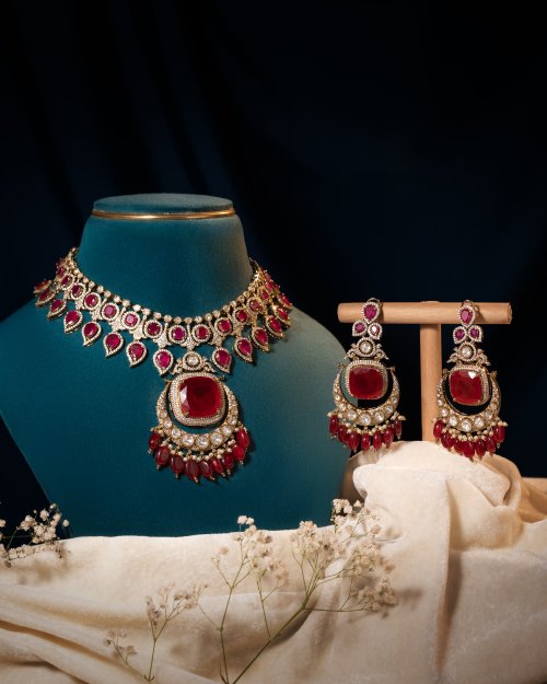 RubyVelour Kundan Polki Set - 20% OFF
