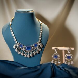 Celestial Royal Grace blue Kundan Set - 40% OFF