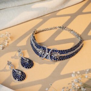 Blue Petal Shine AD Choker Set - 20% OFF