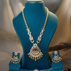 Golden Glow Kundan Long Set - 20% OFF