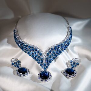 Blue Radiance AD Necklace Set - 20% OFF