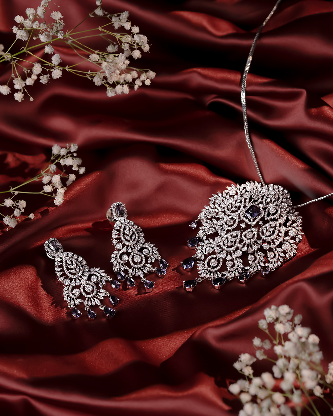 Amethyst Grandeur AD Drop Set - 30% OFF