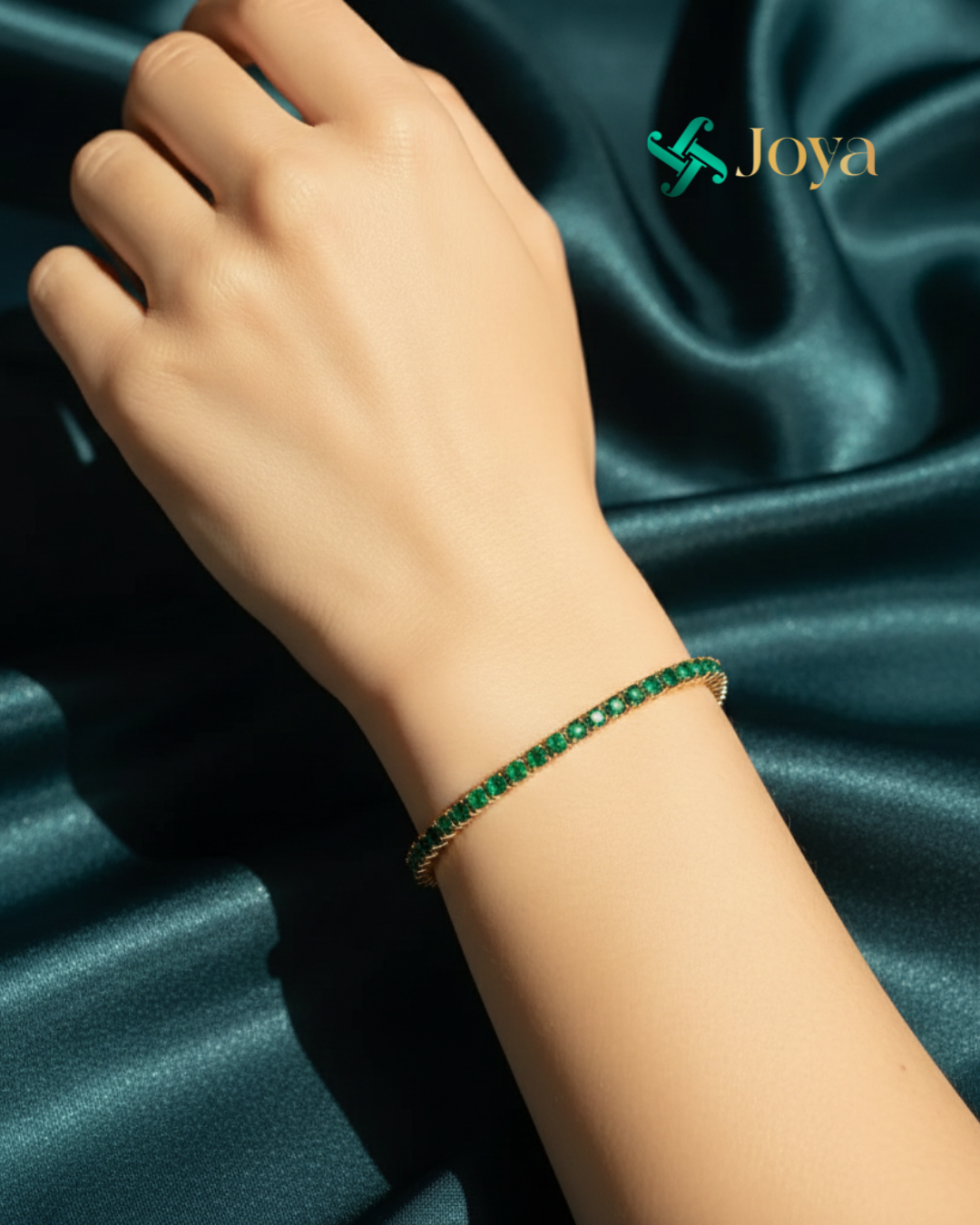 Emerald Glow Anti-Tarnish Tennis Bracelet