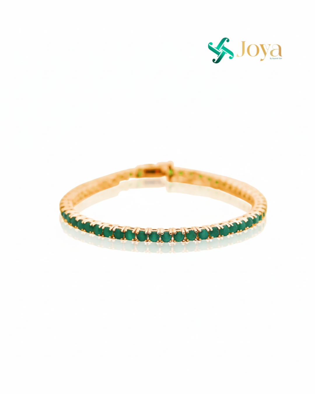 Emerald Glow Anti-Tarnish Tennis Bracelet - Image 2