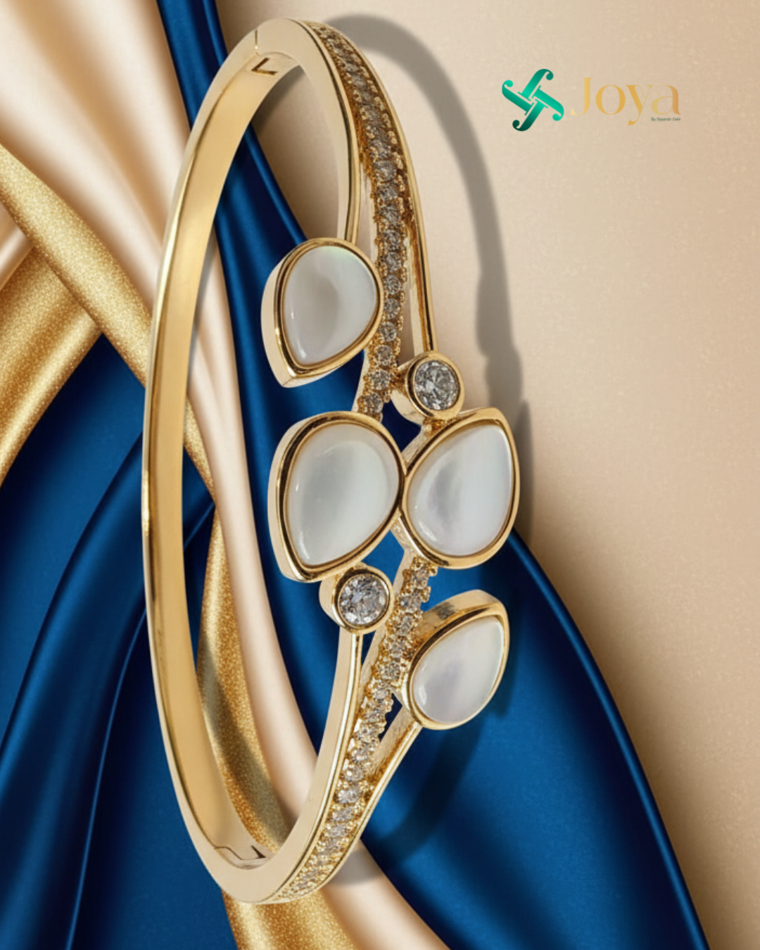 Pearl Bloom Anti-Tarnish Gold Bracelet - Image 3
